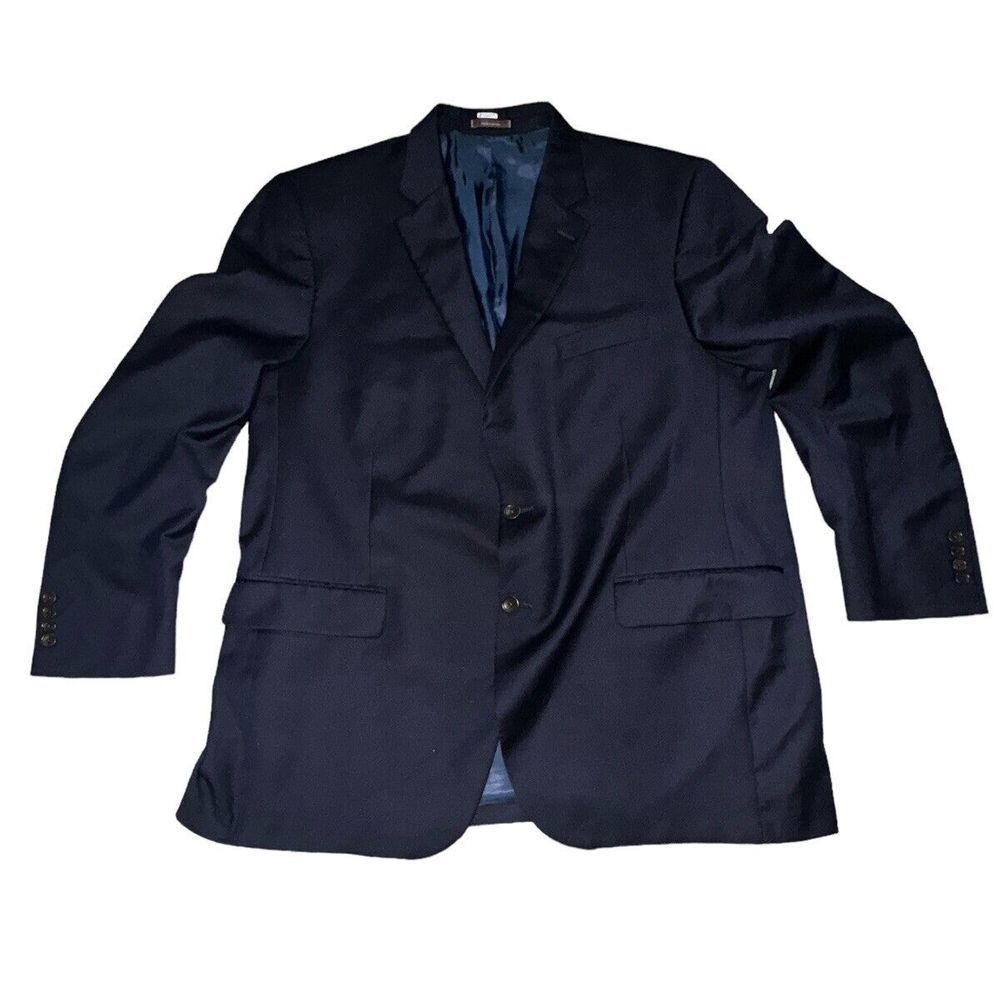 Peter Millar Mens Sport‎ Coat Mens 48T Blue 100% Wool Two Button Jacket